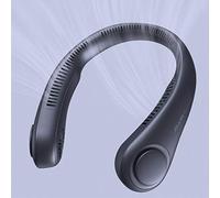 JISULIFE Portable Neck Fan, Hands Free Bladeless, 5 Speeds, 4000 mAh Battery Operated Wearable Personal Fan, Twistable, Rechargeable, Gift for Women Men-Blue