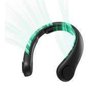 JISULIFE Portable Neck Fan Life 4, Neckbrace Bladeless, Hands Free, 5 Speeds, 5000mAh Rechargeable, Quiet, for Outdoor Indoor, Black