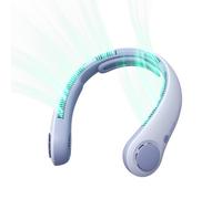 JISULIFE Portable Neck Fan Life 4, Neckbrace Bladeless, Hands Free, 5 Speeds, 5000mAh Rechargeable, Quiet, for Outdoor Indoor,Purple
