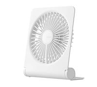 JISULIFE Small Desk Fan, Portable Travel with 4500mAh Battery, USB Rechargeable Folding Design for Flexibility, Strong Quiet Wind with 4 Speed Modes, Ideal Gifts for Office/Home/Camping - White