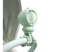 JISULIFE Stroller Fan Baby Large, Safe Bladeless for Crib, Desk, Portable Battery Rechargeable Cooling Fan with Air Turbo Tech, Night Light, Food-Grade Gift for Mom/Dad/Friend - Green