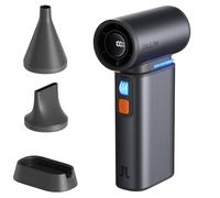JISULIFE Super Jet Fan, 8500mAh Portable Handheld, 100000 RPM Electric Air Duster, 20m/s Dry Blower, 100 Speed Gears Turbo Fan Digital Display, Rechargeable Compressed Air Duster - Dark Grey