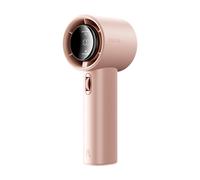 JISULIFE Turbo Handheld Fan Pro1, Mini Fan Adjustable Speed (1-100), Rechargeable 3600 mAh Battery, Digital Display, Portable-Pink