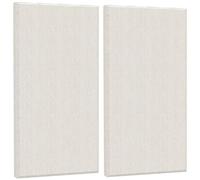 JISUO 48" x 24"x 1.6" Fabric Acoustic Wall Panels, 4 Pack Self Adhesive Sound Absorbing Panel for Office, Home Theater, Recording Studio Acoustical Treatments, Fiberglass Acoustic Tiles, White
