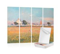 JISUO 48" x 32" Art Acoustic Wall Panels, Self-Adhesive Noise Dampening Panels for Walls, Decorative Acoustic Tiles for Home, Offices, Recording Studio Acoustical Treatments, 8 Pack, Summer Bloom