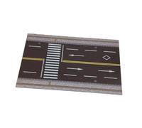 Jiswhisker 1/64 Scale Highway Scene Model Mini Car Garage Anti-Slip Layout Pad Diorama Background Model Building Display with Crossing Sidewalk