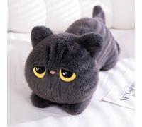 JITASHWA Cat Plush Toy Pillow Soft Stuffed Animal Cuddle Companion Kawaii Body Pillow for Bed & Sofa Squishy Cat Design for Napping & Room Decor Gift for Women, Girls & Teens (gray,25.6inch)