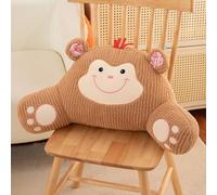 JITASHWA Reading Pillow with Arms, Ribbed Fur Soft Cosy Snuggle Cushion, Back Support Pillow for Sitting Up in Bed, Gaming & TV Relax Pillow, Large Bed Cushion, Car Back Support (brown)