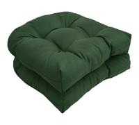 JITASHWA Set of 2 Waterproof Garden Chair Cushions, Outdoor Seat & Backrest Pads, Tufted Thicken Weather & Fade Resistant Chair Pads for Garden Furniture Sofa Couch (Dark Green)