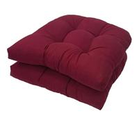 JITASHWA Set of 2 Waterproof Garden Chair Cushions, Outdoor Seat & Backrest Pads, Tufted Thicken Weather & Fade Resistant Chair Pads for Garden Furniture Sofa Couch (Burgundy Red)