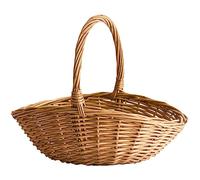 JITASHWA Wicker Basket with Handle - Large Easter Gift Hamper for Picnics, Kitchen Storage of Eggs, Vegetables, Fruits, Flowers