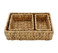 JITASHWA Woven Hyacinth Storage Baskets - Wicker Organiser for Bathroom, Kitchen, Closet & Drawer - Medium