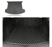 JITEM Car Leather Boot Liner Mats for Volvo XC60 I 2008-2013, Rear Trunk Carpet Protector Mats Waterproof Anti-Slip Protector Liner Mat Car Accessories,B/Black-Gold-Line