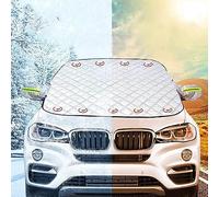 JITEM Car Windscreen Cover Frost for Nissan Micra K13 2010-2017, Ice Protection Foils Snow Windscreen 9 Built-in Magnet 2 Mirror Covers Winter Accessories,B/157 * 126