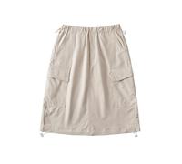 JITEM Women's Drawstring Waist Knee Length Cargo Skirt Summer Retro A Line Skirt w/Pockets Streetwear