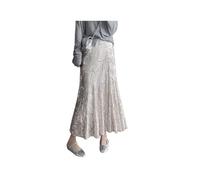 JITEM Women's Silver Sequins Sparkly Long Skirt Y2k Glitter Sparkle A Line Evening Party Slim Fit Fishtail Skirt