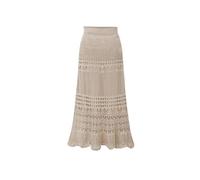 JITEM Women's Stretched Crochet Lace Knitted Hollow Out Long Skirt High Waist Knit Bodycon Long Fishtail Mermaid Skirt Khaki