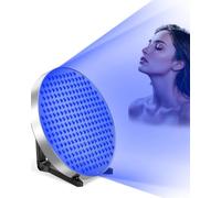 Jitesy 460nm Tanning Lamp,Portable Round Tanning Lamp with 250 LEDs, 50 W Face Solarium, Adjustable Stand and Hanging Hooks, Face Tanner, Solarium for Home, Body(Silver)