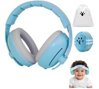 JITIFAZH 2 in 1 Baby Ear Defenders 3-48 Months, Adjustable Children Ear Defenders with Stretchy Band, Infant Baby Noise Cancelling Headphones for Sleep Travel Essentials, CE ANSI Certified - Blue
