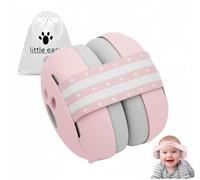 JITIFAZH Baby Ear Defender for Babies and Toddlers up to 36 Months, Soft and Adjustable Noise Cancelling Headphones Protectors Babies Travel Essentials Ear Muffs for Sleeping Airplane, Pink Ear Muffs