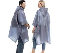 JITIFAZH Rain Poncho RainCoat for Men/Women, 2 Pcs Waterproof Reusable Lightweight Rain Coat with Drawstring Hood, Portable Emergency Poncho for Family Outdoor Activity