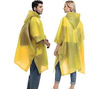 JITIFAZH Rain Poncho RainCoat for Men/Women, 2 Pcs Waterproof Reusable Lightweight Rain Coat with Drawstring Hood, Portable Emergency Poncho for Family Outdoor Activity