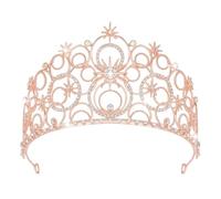 JITINX Crystal Crowns for Women, Crystal Bubble TiaraBride Royal Queen Headband Princess Headpieces for Women Bridal Wedding Prom Birthday Party Crowns, L, metal, zinc alloy