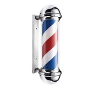 Jitsu Traditional Barber Shop Pole Red White Blue Illuminating & Rotating Stripes with LED Bulb 73 cm