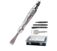 Jitterbug 5pcs Medium Steel Pointed Blade Wood Handle Air Scaler Chisel for Medical Gypsum Removal, Stone Carving, Woodworking Engraving