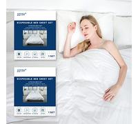 JITTY 2 Pack Disposable Bed Sheets King Size Travel Bedding Set with Quilt Cover and Pillow Cases for Hotel Spa Business Trip Hospital 4pcs/Pack