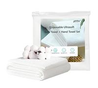 JITTY 4 Sets Disposable 1 Hand + 1 Bath Towels Set Portable Soft Cotton for Home Guest Bathroom Hotel Travel Spa Gym Hospital Highly Absorbent 70x140cm