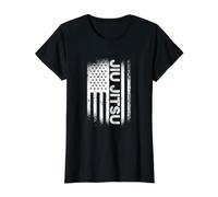 Jiu Jitsu American Flag Brazil Ju Jitsu Men Kids Gift Value Graphic T-Shirt, Women, Black, L