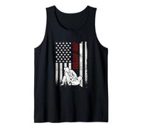 Jiu Jitsu American Flag Distressed USA Patriotic Fighter Tank Top