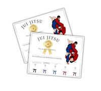 Jiu Jitsu Award Certificate of Excellence 30pk 8.5x11” Class Black Belt Ceremony Professor Coach Medals Competition Placement Display Martial Arts Karate