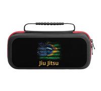 Jiu Jitsu Brazil USA Flag Carrying Case Compatible with Switch Hard Travel Storage Bag with 20 Game Card Slots