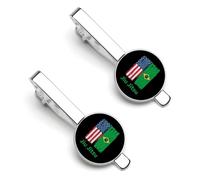 Jiu Jitsu Brazilian Brazil US Flag Men‘s Cufflinks Silver Tack Pins Tie Clips Necktie Bar Pinch Suit Tie Accessories