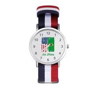 Jiu Jitsu Brazilian Brazil US Flag Wrist Watches with Scale for Men Women Casual Braided Strap Easy Reader for Work Workout