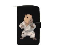 Jiu Jitsu Capybara Leather Wallets Zipper 12 Card Slots Pouch