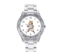 Jiu Jitsu Capybara Men's Quartz Watch Trendy Stainless Steel Bands Easy Read Minimalist Wristwatches Business Daily