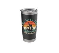 Jiu Jitsu Dad Like A Regular But Cooler Funny Retro Papa MMA Stainless Steel Insulated Tumbler