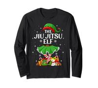 Jiu Jitsu Elf Christmas Family Elf Squad Xmas Girls Women Long Sleeve T-Shirt