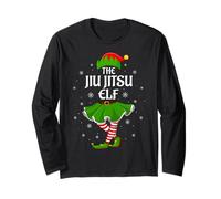 Jiu Jitsu Elf Christmas Family Girls Women Elf Squad Xmas Long Sleeve T-Shirt