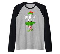 Jiu Jitsu Elf Christmas Family Girls Women Elf Squad Xmas Raglan Baseball Tee