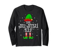 Jiu Jitsu Elf Christmas Family Matching Elf Squad Xmas Long Sleeve T-Shirt