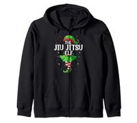 Jiu Jitsu Elf Christmas Girls Women Elf Squad Xmas Family Zip Hoodie