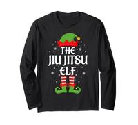 Jiu Jitsu Elf Xmas Family Matching Elf Squad Christmas Long Sleeve T-Shirt