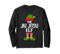 Jiu Jitsu Elf Xmas Matching Family Elf Squad Christmas Long Sleeve T-Shirt