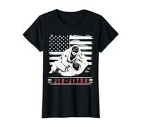 Jiu Jitsu Fighter American BJJ Value Graphic T-Shirt, Women, Black, S
