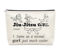 Jiu Jitsu Gifts Makeup Bag Martial Art Gift Jiu Jitsu Lover Present Taekwondo Cosmetic Bag Black Belt Karate Gifts Martial Arts Theme Travel Toiletry Pouch Inspirational Gift for Students Coaches