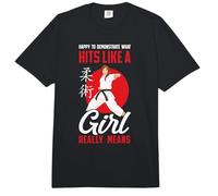 Jiu Jitsu Girl Happy to Demonstrate What Hits Like A Girl Comfort Colors Adult Heavyweight T-Shirt